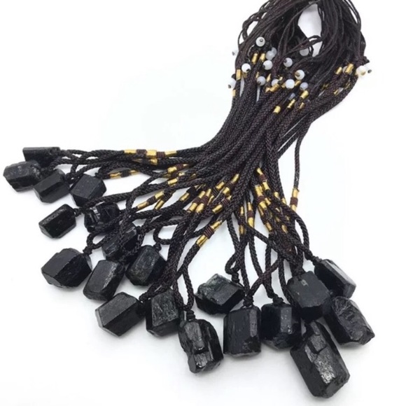 Raw Black Tourmaline Necklace - Picture 2 of 3